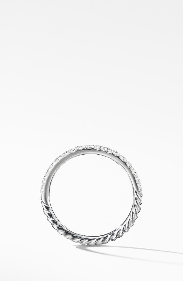 David Yurman Cable Pavé Diamond Band Ring, Alternate, color, White Gold/ Diamond