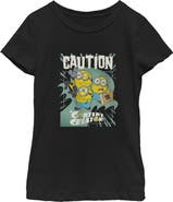 Minions & Monsters Girl's Minions & Monsters Caution Content Creator Graphic T-Shirt