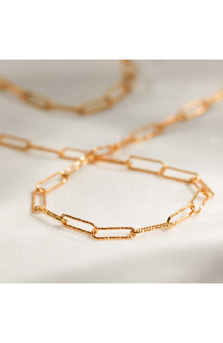 Monica Vinader Alta Textured Chain Anklet, Alternate, color, Yellow Gold