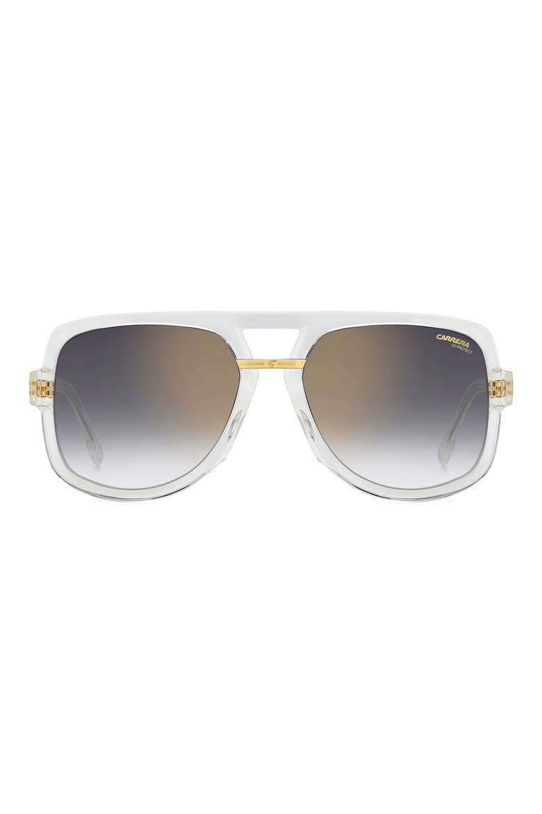 Victory 59mm Gradient Square Geometric Sunglasses, Main, color, CRYSTAL GOLD/ GREY SF GD SP