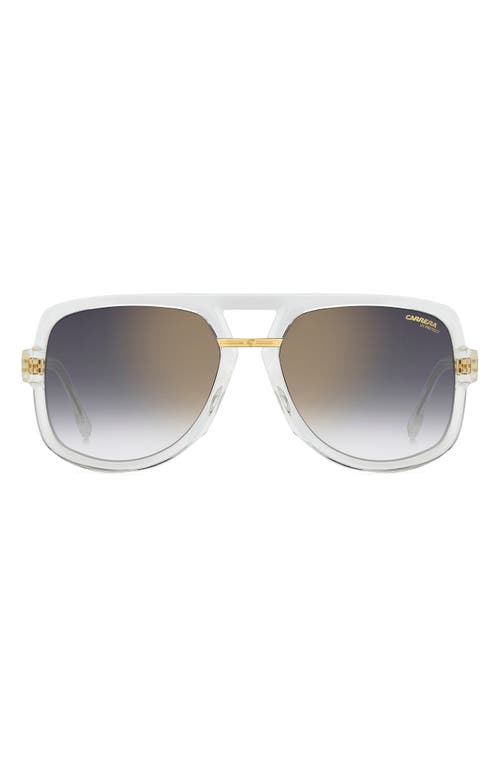 Carrera Eyewear Victory 59mm Gradient Square Geometric Sunglasses In Crystal Gold/grey Sf Gd Sp