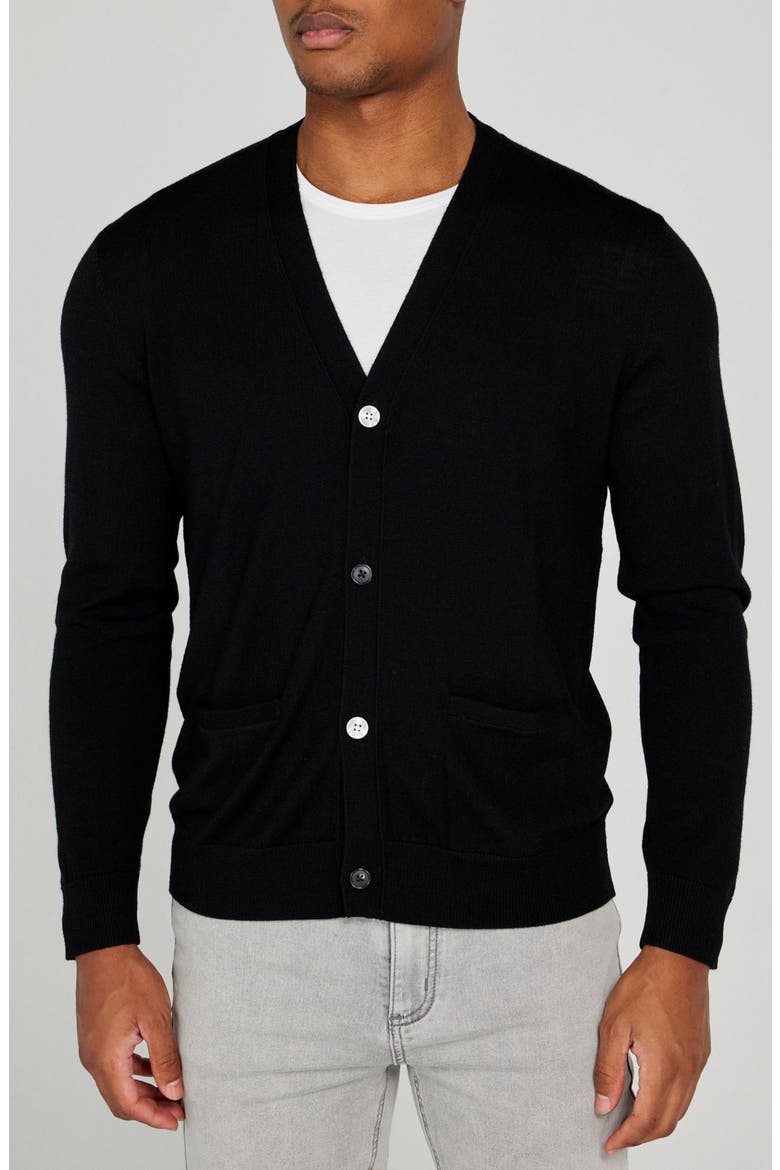 Budlow Merino Wool Cardigan, Main, color, TUXEDO