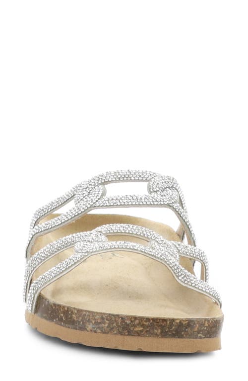 Bos. & Co. Peppy Crystal Strap Slide Sandal In Silver