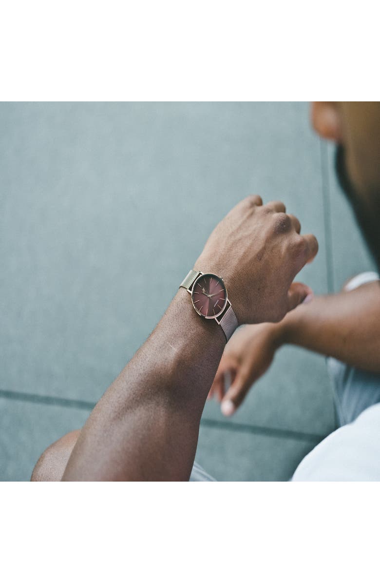 NCMPRBL Advance Cocoa Quartz Movement Watch, 36MM, Alternate, color, Brown/Rose Gold