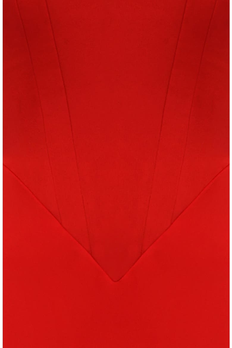 Anais Satin Corset Midi Dress, Alternate, color, SCARLET