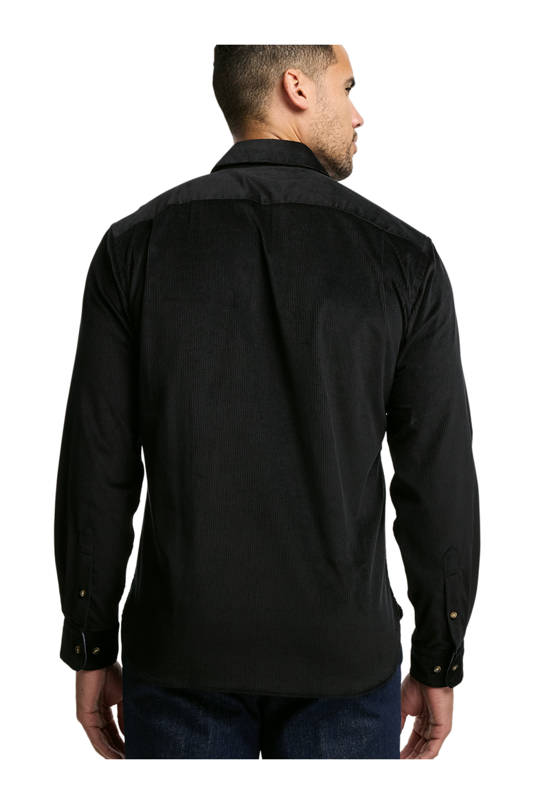 Slim Fit Cotton Corduroy Casual Shirt, Alternate, color, Black