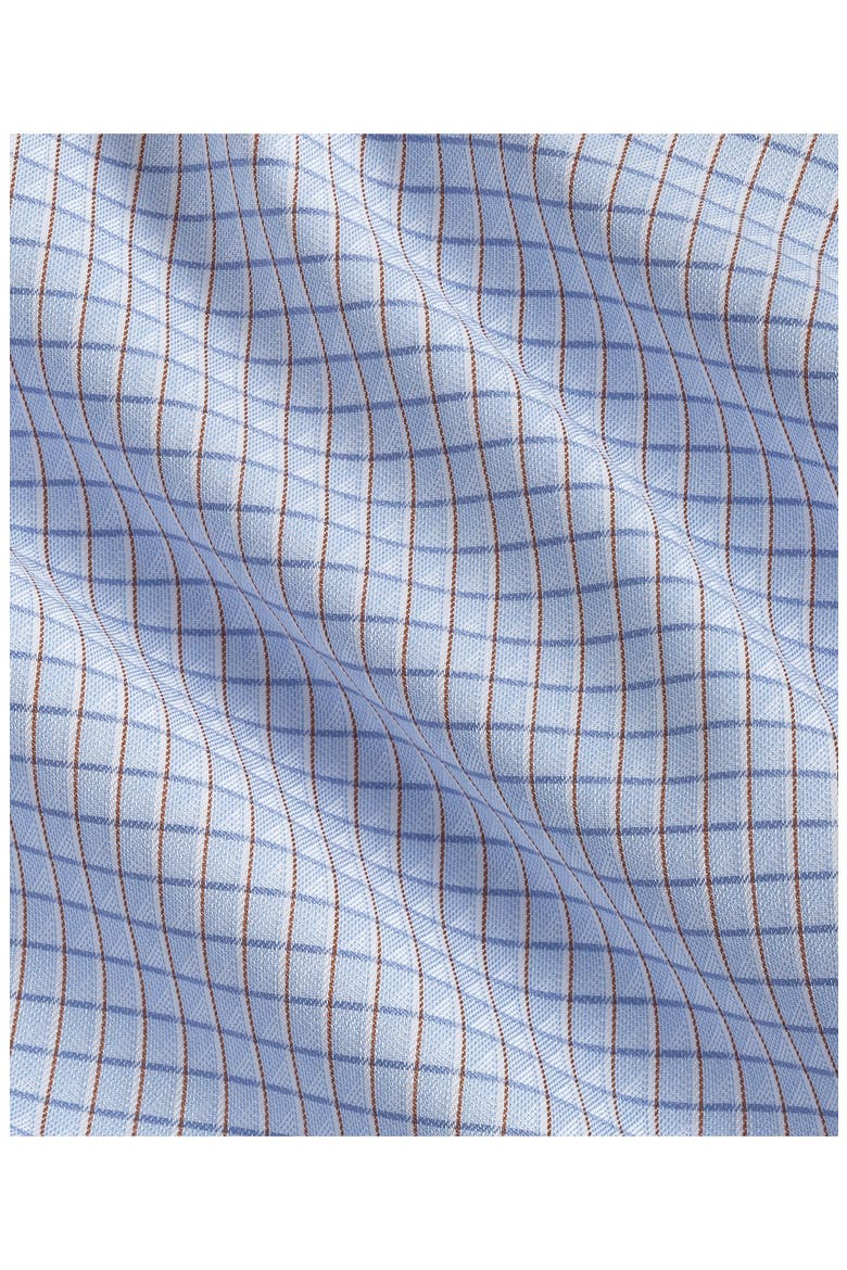 Regular Fit Check Cotton Dobby Dress Shirt, Alternate, color, SKY/ DUNE