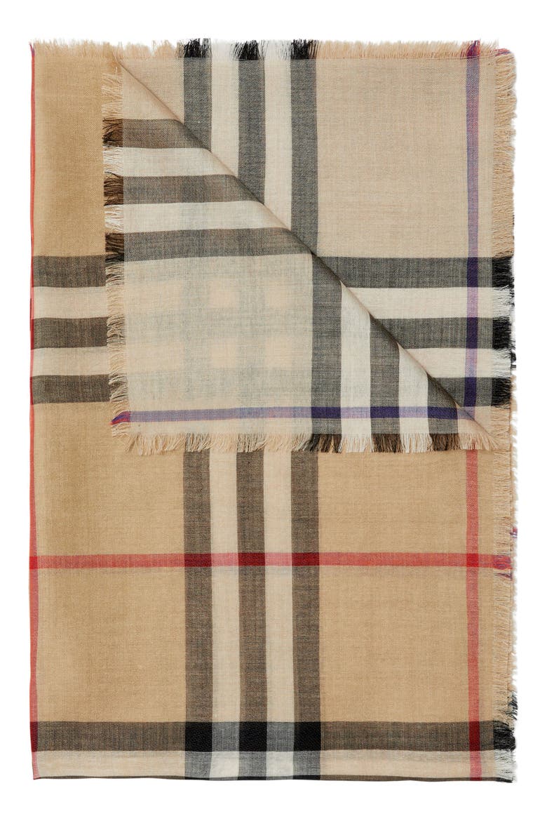Check Reversible Wool & Silk Scarf (Women) | Nordstrom