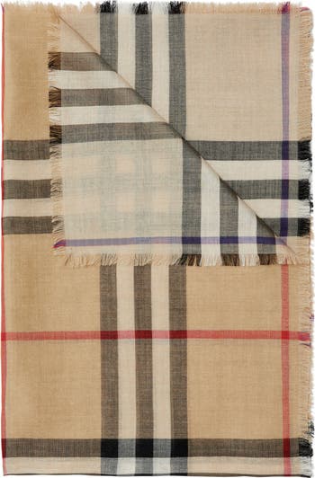 Check wool silk scarf burberry on sale