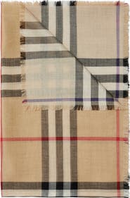 Burberry Check Reversible Wool & Silk Scarf