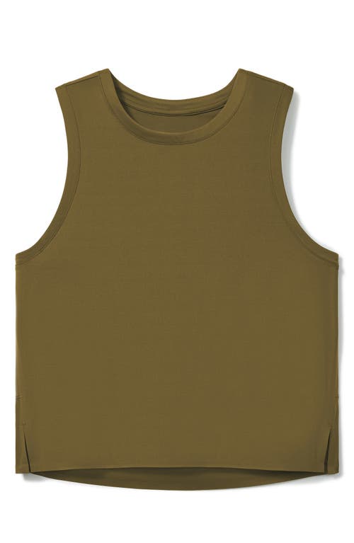 Shop Rhone Serene Crop Performance Tank In Brown Leaf