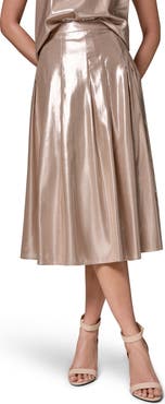 Donna Karan New York Shine Pleated Midi Skirt