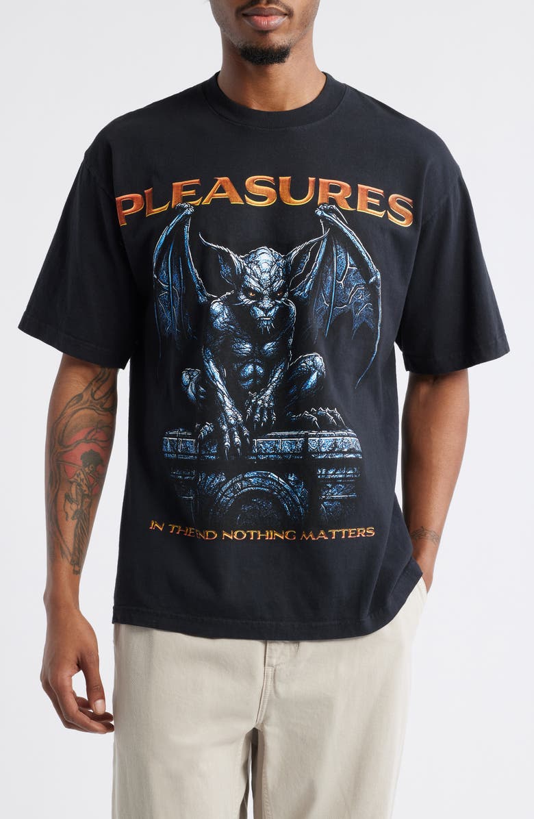 PLEASURES Gargoyle Cotton Graphic T-Shirt, Main, color,