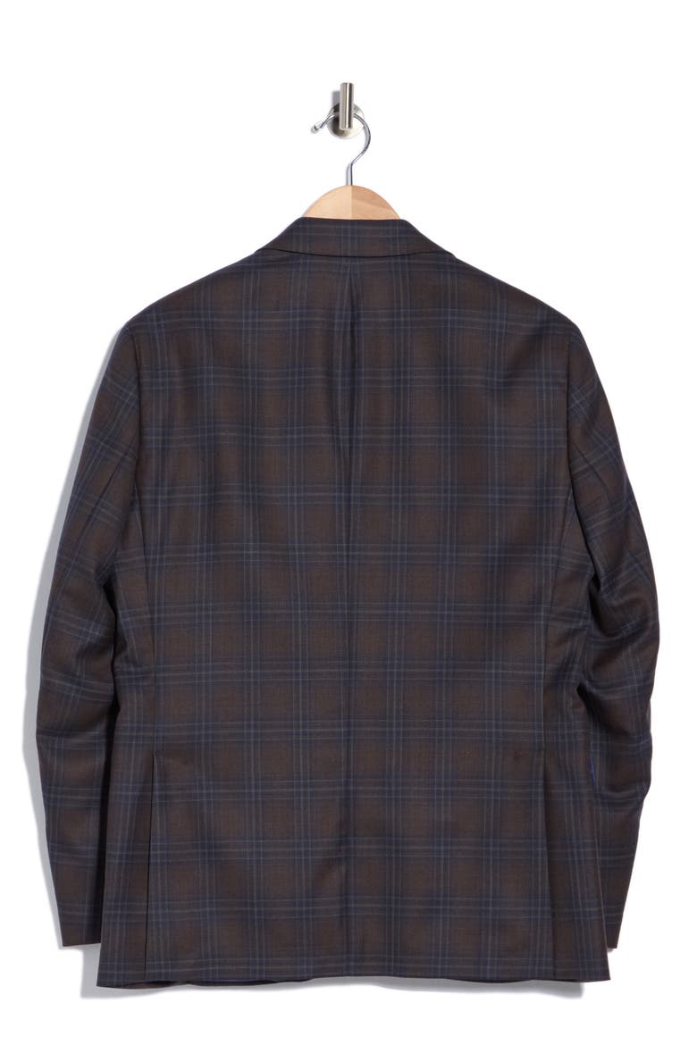 Elex Plaid Wool Sport Coat, Alternate, color, BROWN