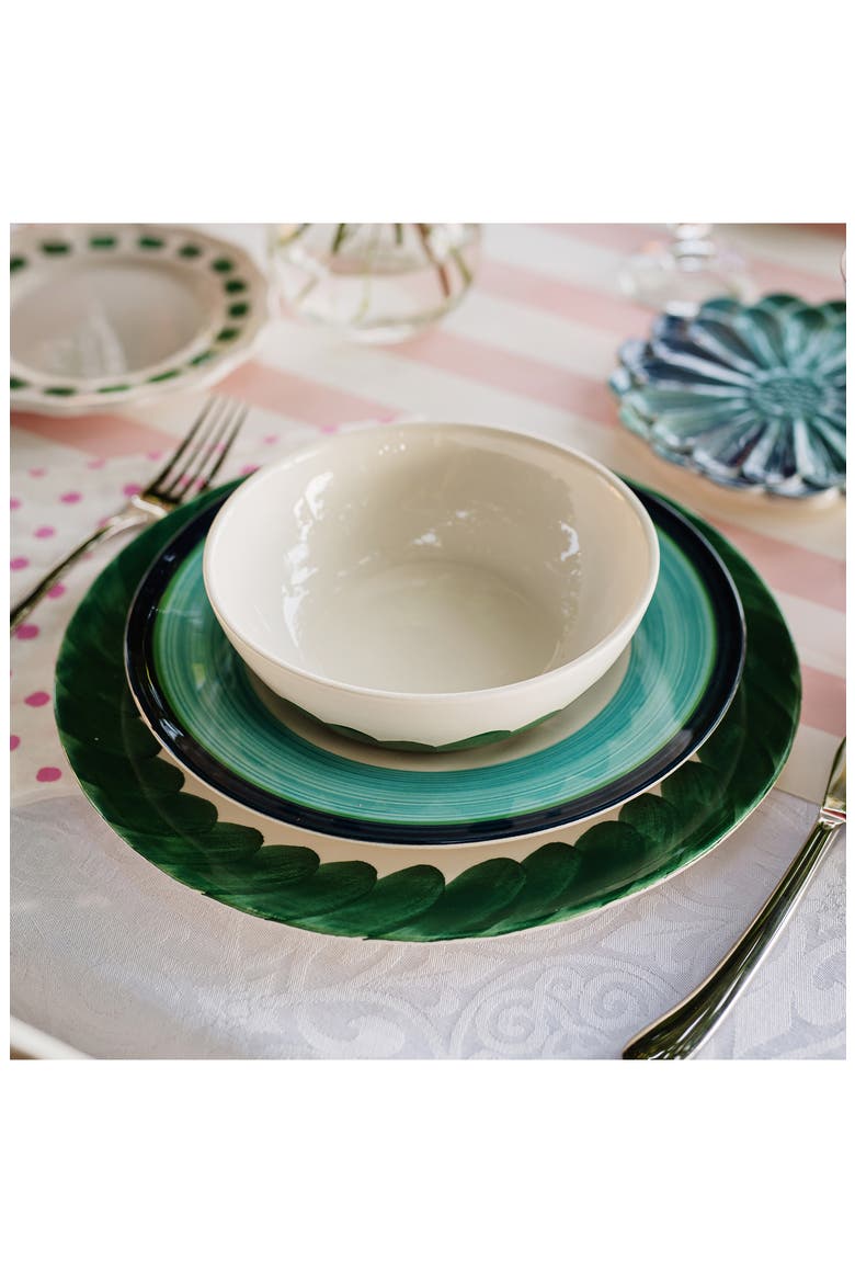 Lisbon Brushstroke Dinner Plate, Alternate, color, GREEN