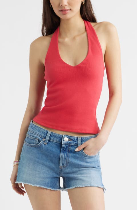 Deep V-Neck Halter Top