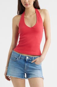 BP. V-Neck Rib Halter Top