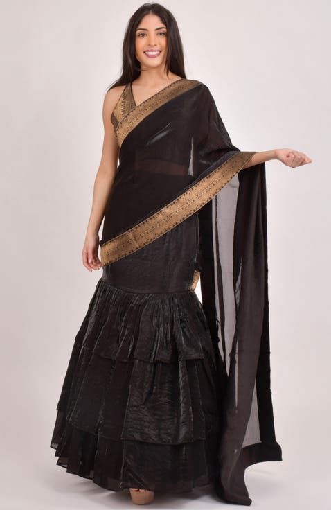 Leila Pre-Stiched Ruffle Lehenga Saree