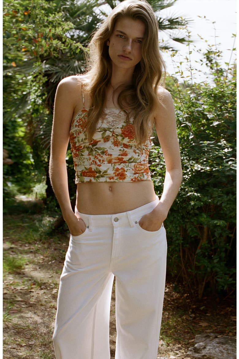 Low Rise Wide Leg Jeans, Alternate, color, WHITE