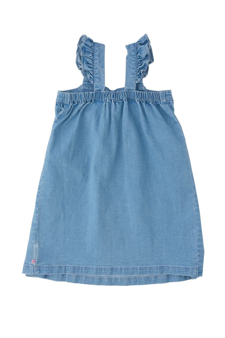 Stretch Denim Flutter Bow Dress, Alternate, color, Light Wash