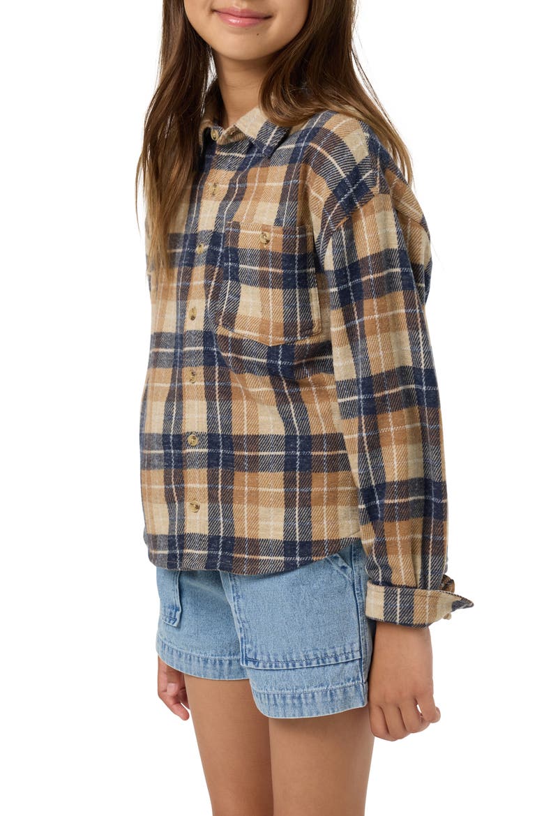 Kids' Jordyn Flannel Button-Up Shirt, Alternate, color, WOODSHACK