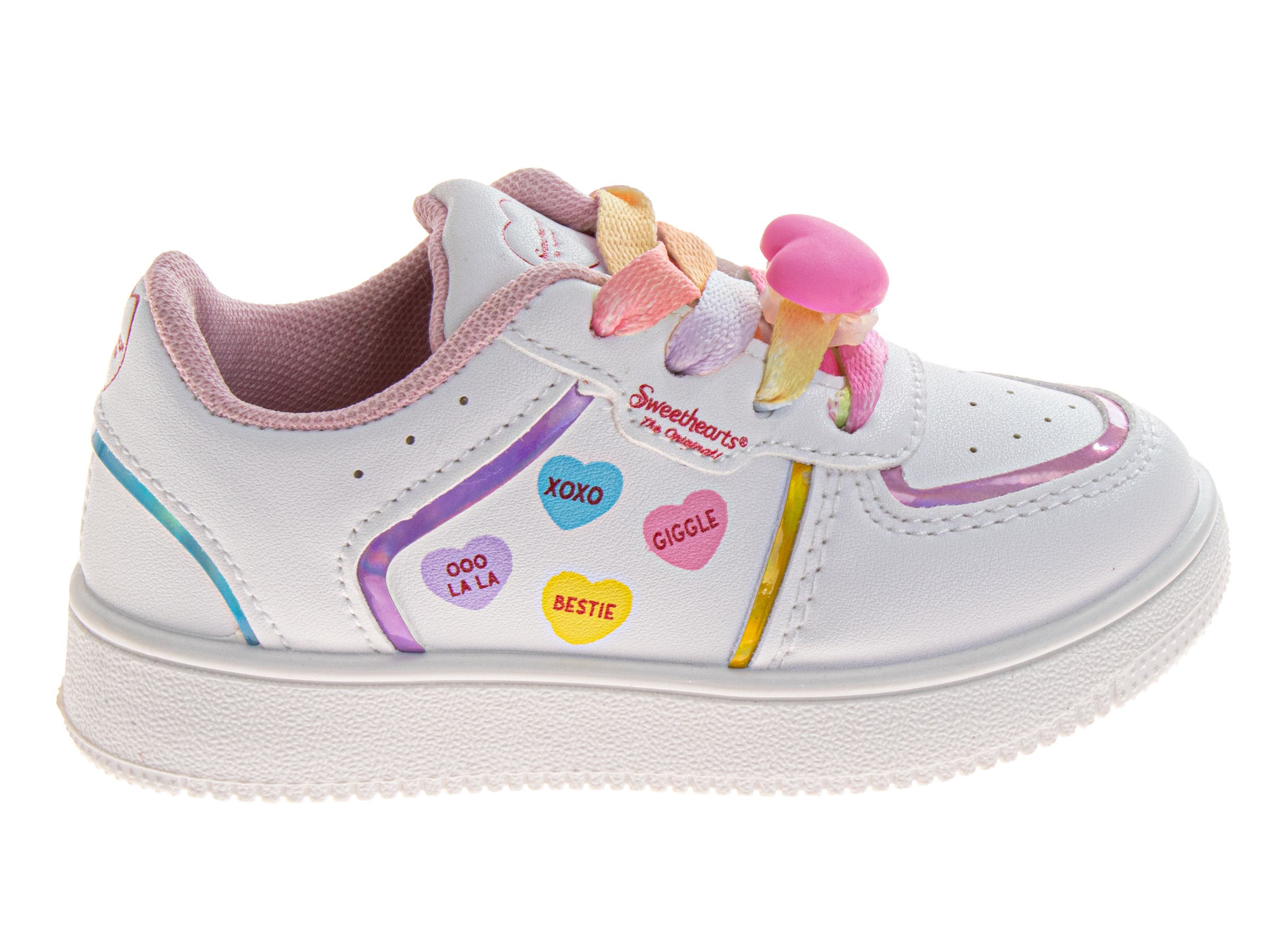 SweetHearts White Sneakers Girls 5-10, Alternate, color, White Multi