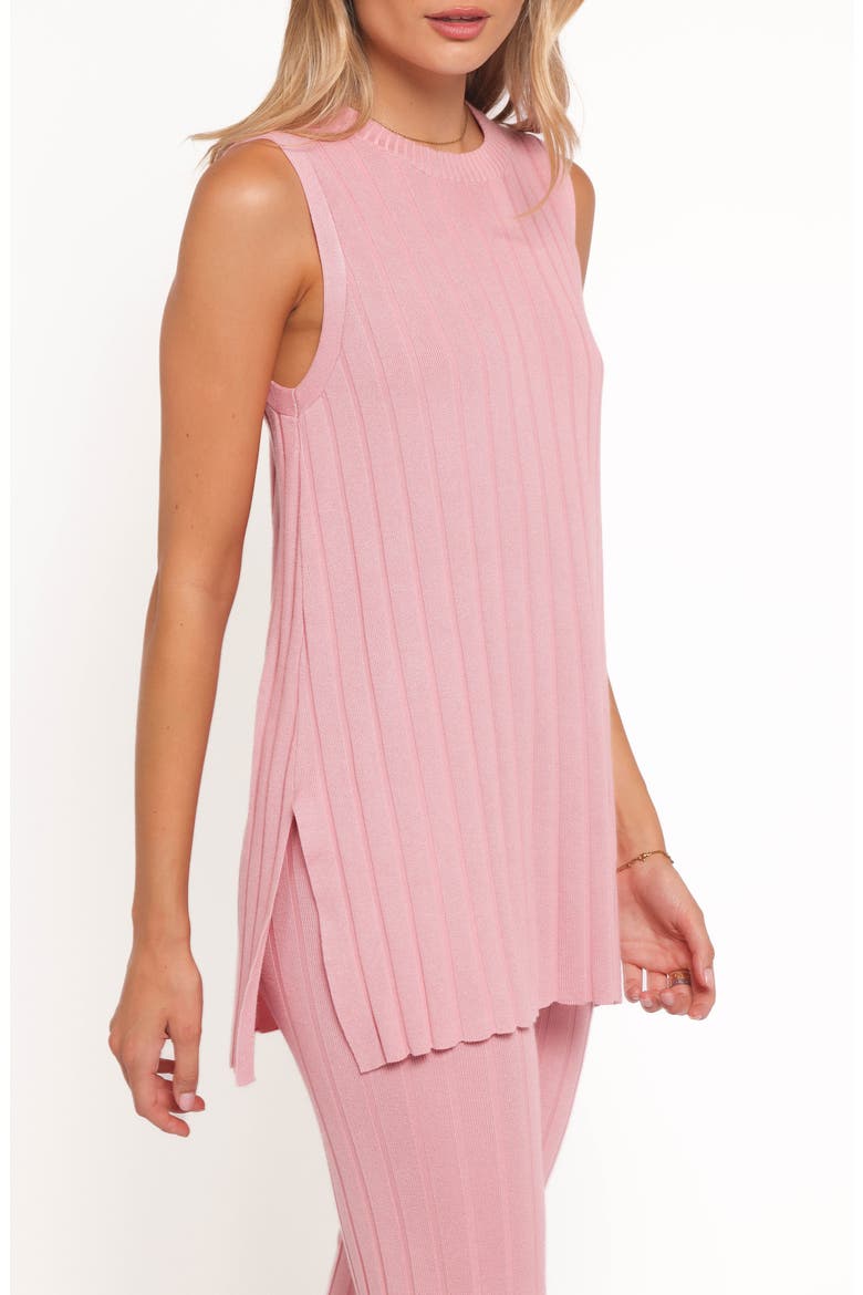 Silvie Wide Rib Sweater Tank & Straight Leg Pants Set, Alternate, color, ROSE
