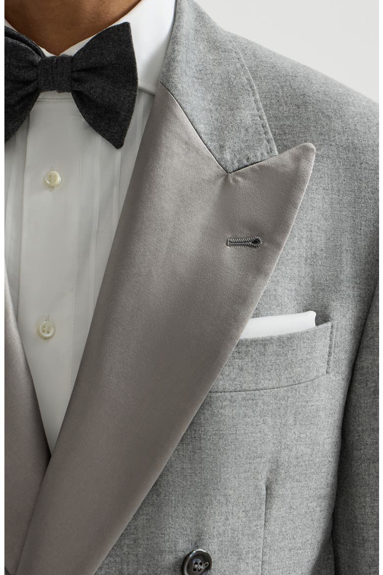 Sea Island Cotton twill pocket square for tuxedo, Alternate, color, White