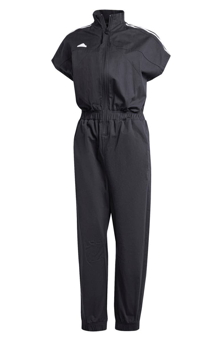 adidas Zip-Up Cotton Twill Jumpsuit, Alternate, color, 