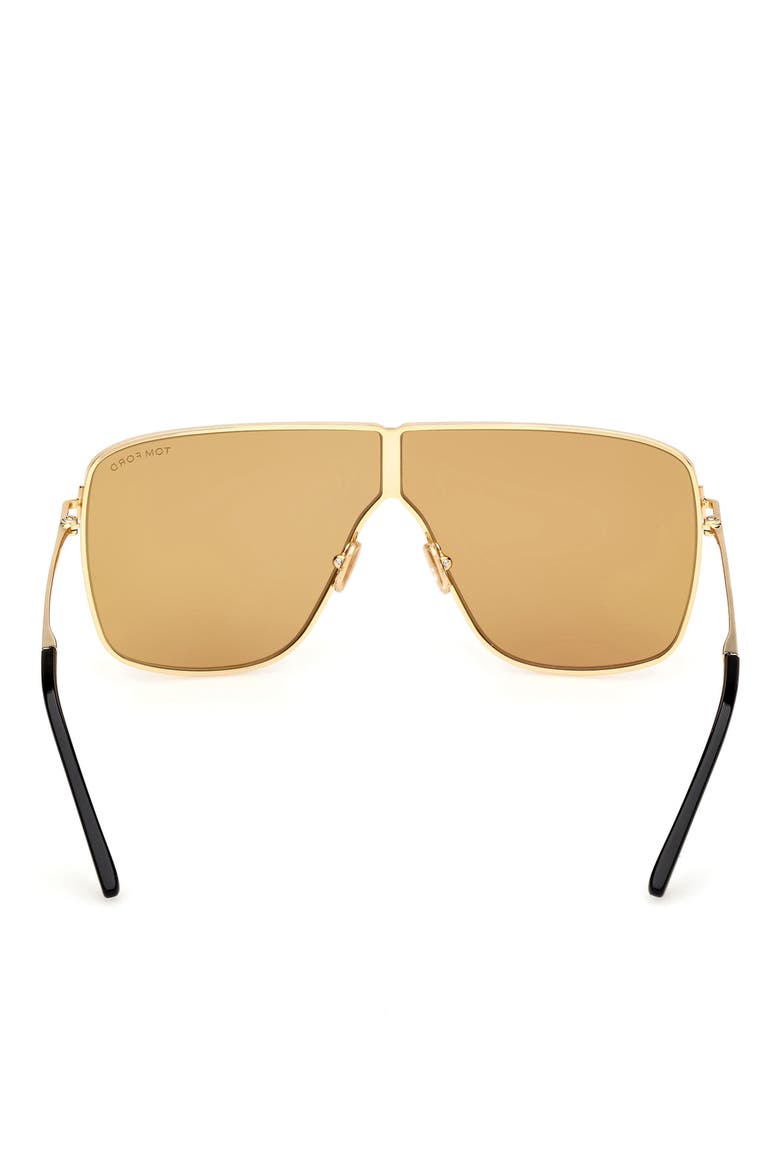 Huxley 68mm Oversize Navigator Sunglasses, Alternate, color, SHINY DEEP GOLD / BROWN