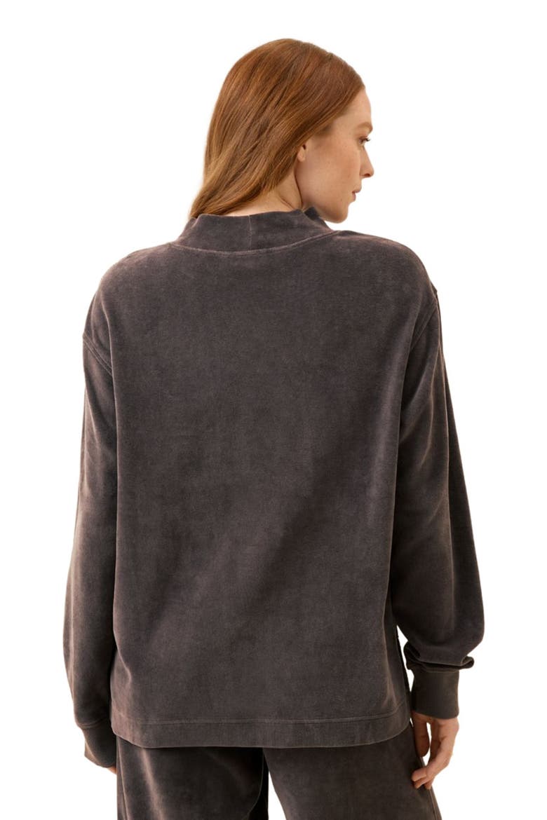 Organic Cotton Pure Velour Cozy Pullover, Alternate, color, Graphite