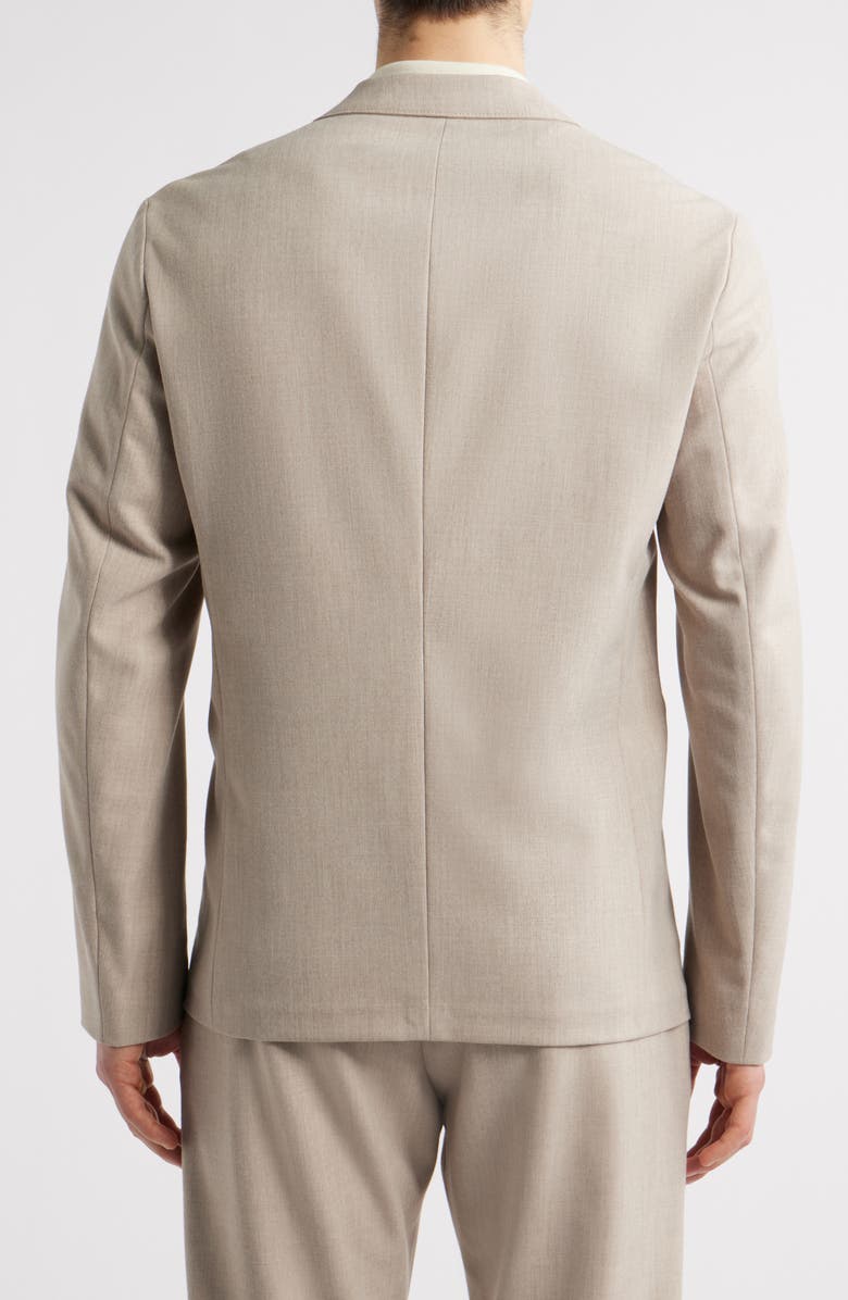 Emporio Armani Mélange Stretch Gabardine Sport Coat, Alternate, color, Solid Medium Beige