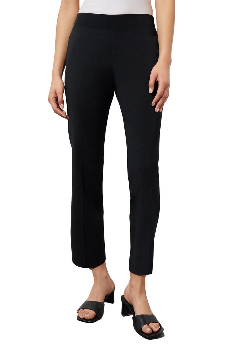 Pull-On Straight Leg Ankle Pants, Main, color, BLACK