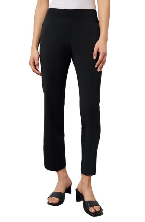 Pull-On Straight Leg Ankle Pants