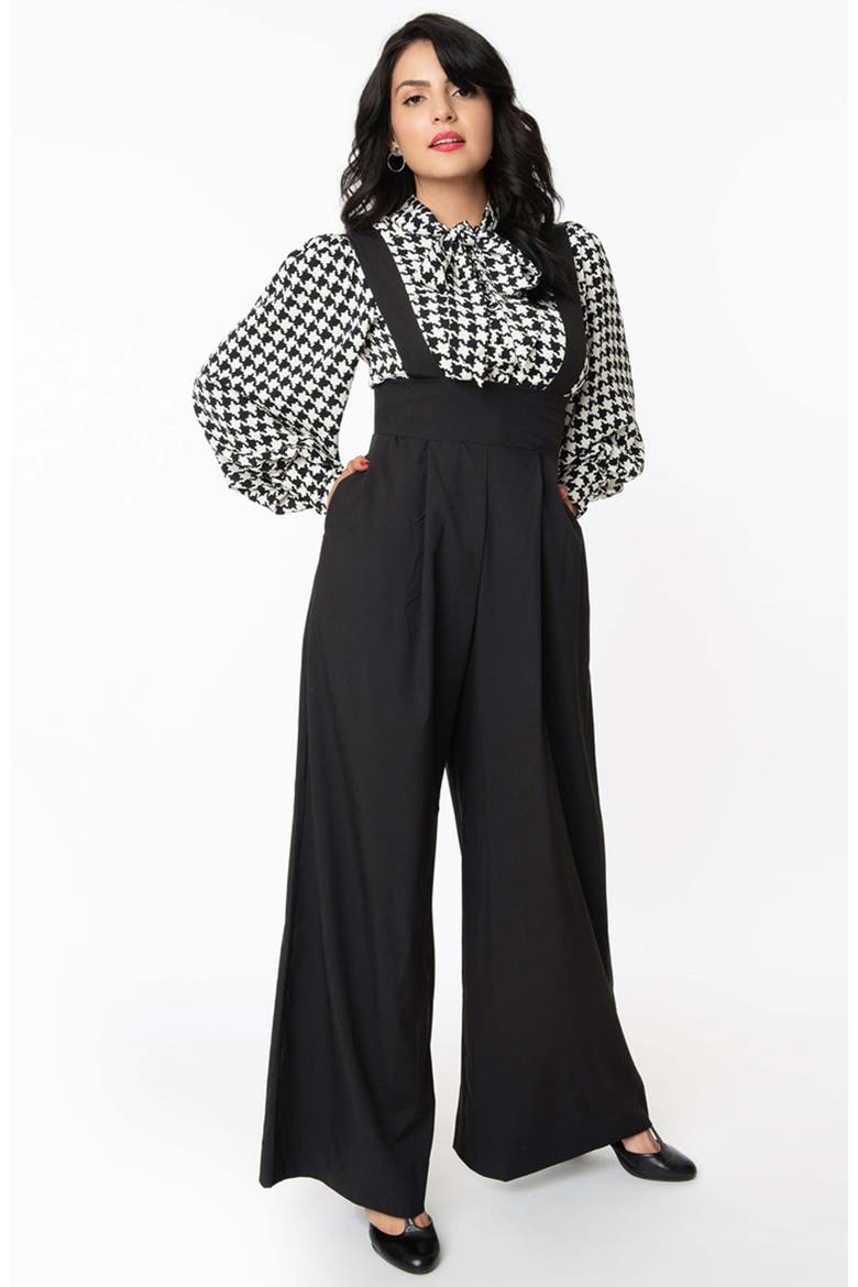 Wide Leg Rochelle Suspender Pants, Main, color, Black