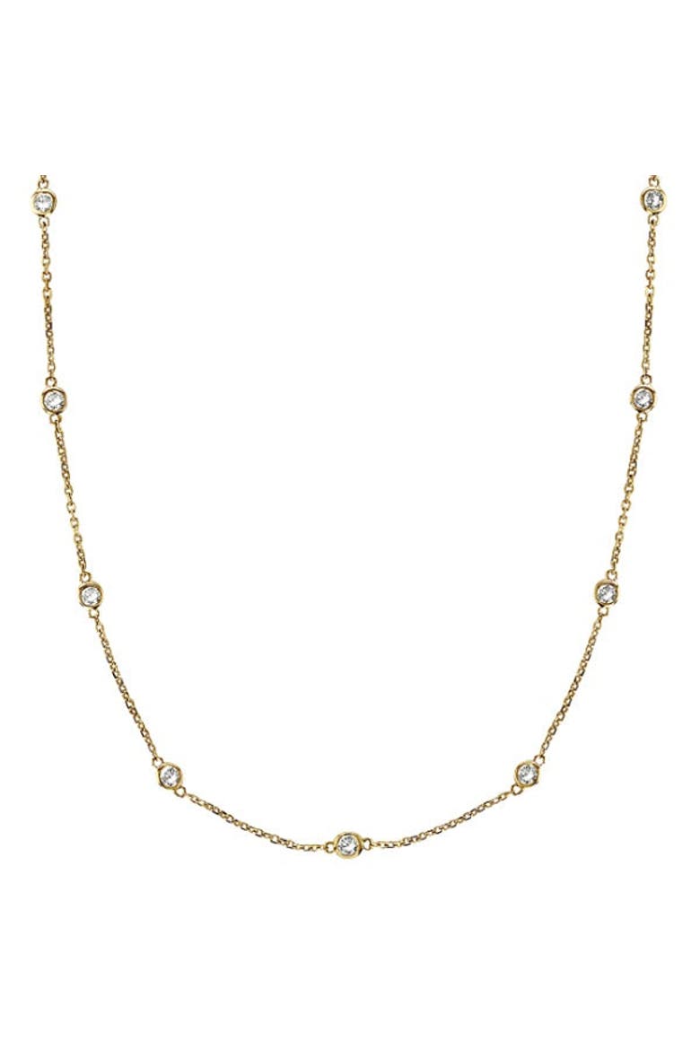 Lab Diamonds By The Yard Station Necklace 14k, Main, color, 2ct,Yellow Gold