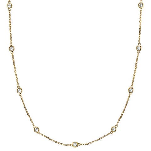 Lab Diamonds By The Yard Station Necklace 14k