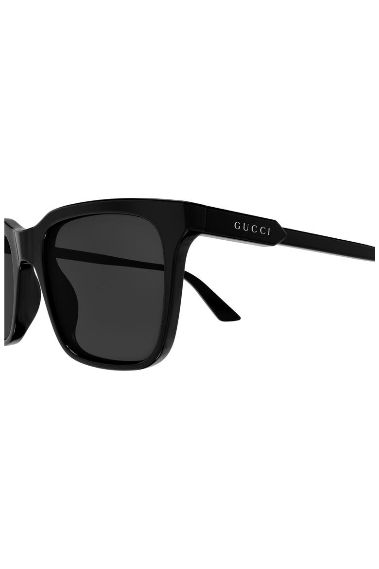 53mm Rectangular Sunglasses, Alternate, color, BLACK