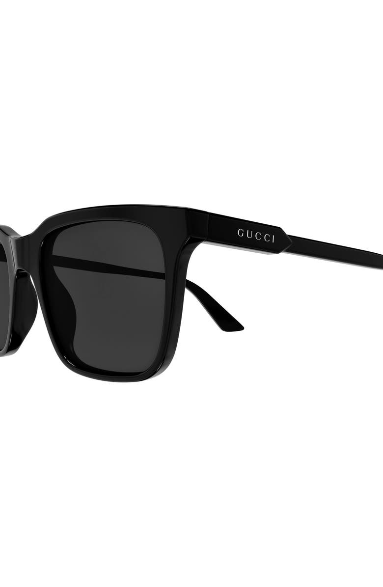 Gucci 53mm Rectangular Sunglasses, Alternate, color, Black