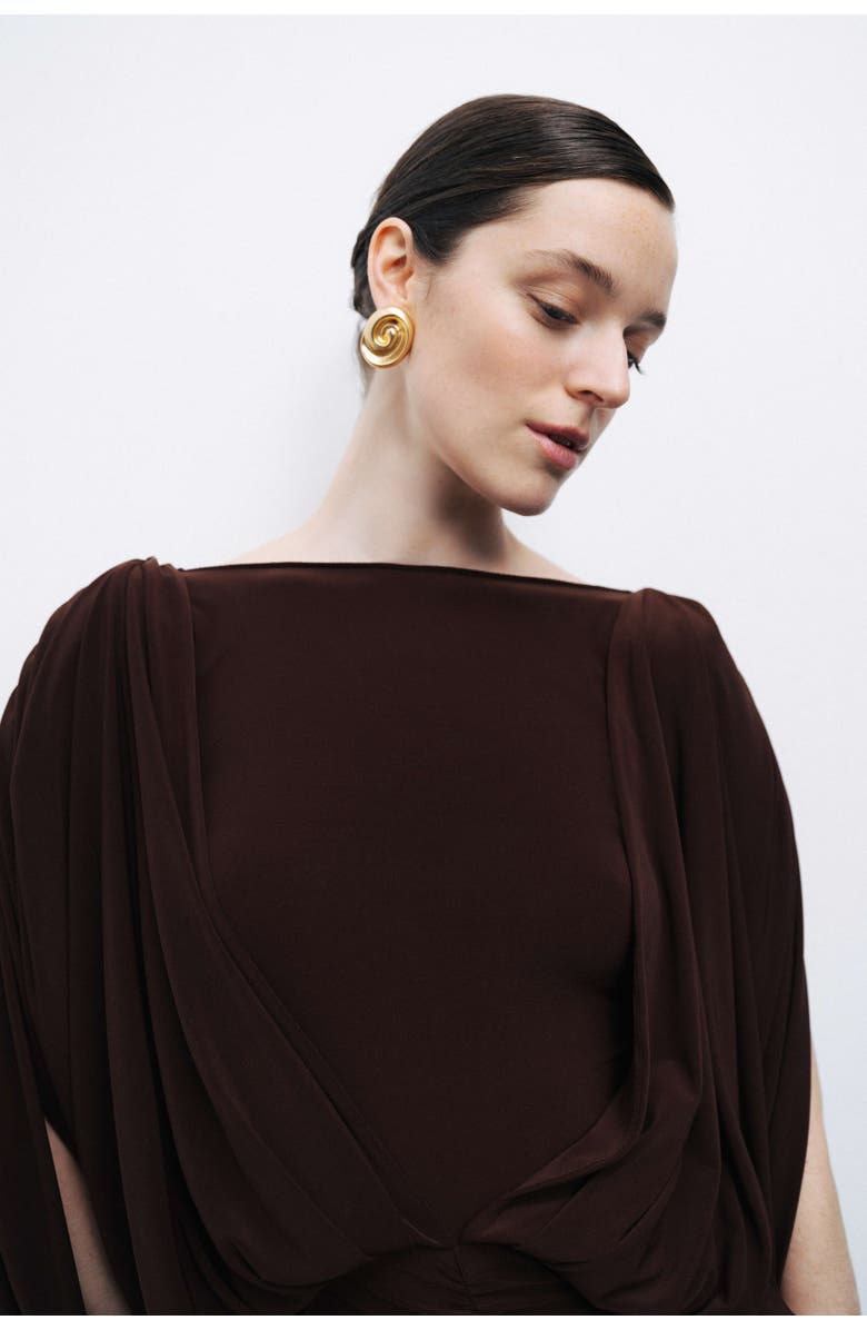 Nocturne Draped Maxi Dress, Alternate, color,