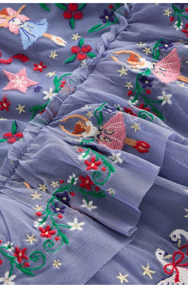 Mini Boden Kids' Embroidered Tiered Tulle Party Dress, Alternate, color, 