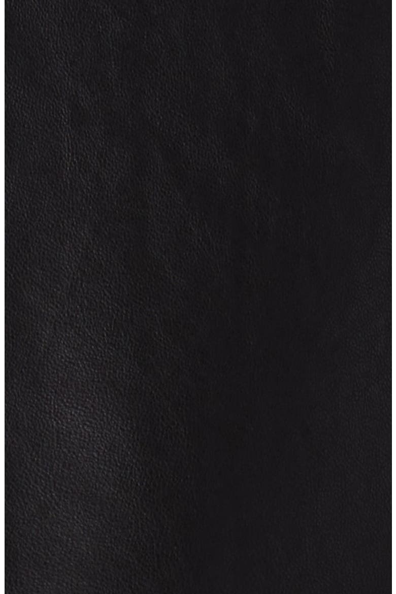 Brookes Crop Leather Biker Jacket, Alternate, color, BLACK