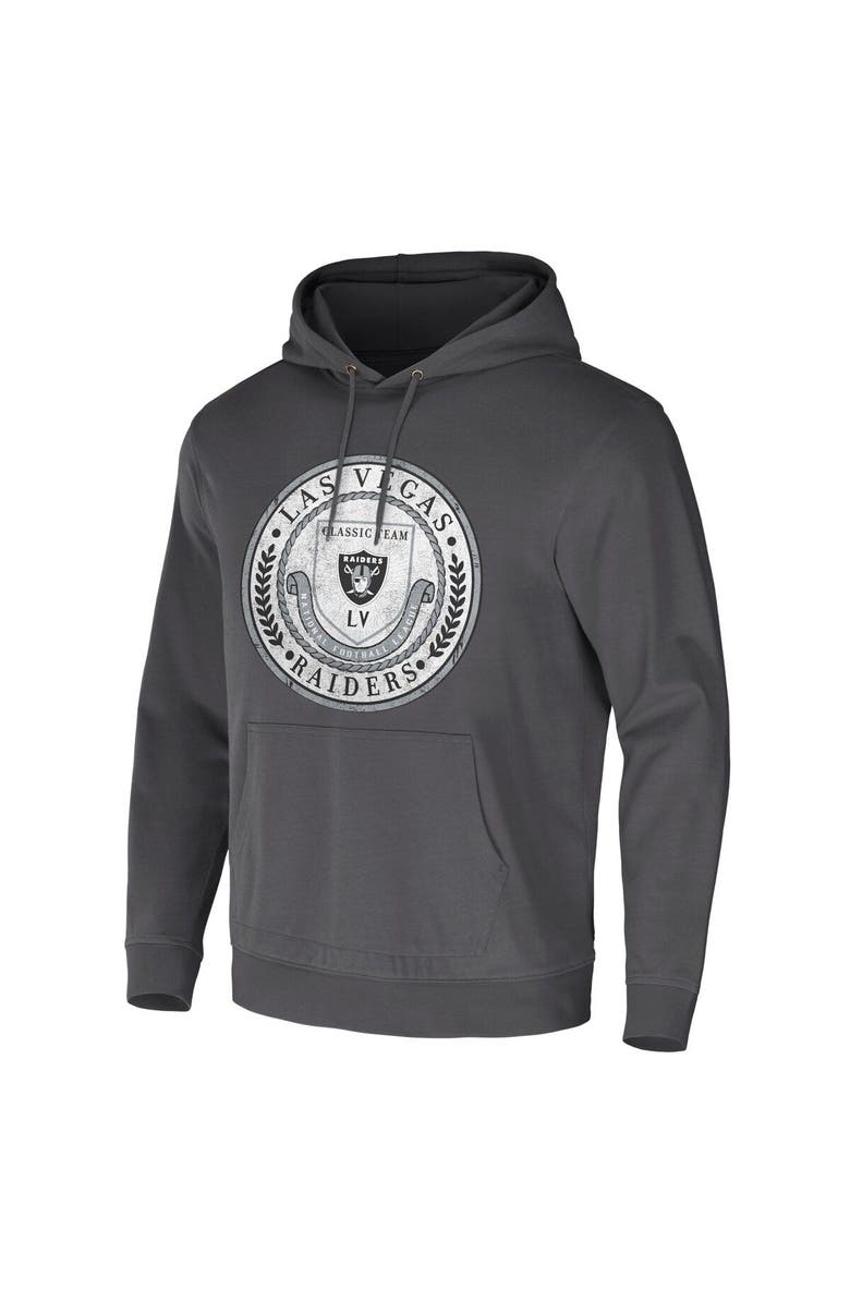 NFL X DARIUS RUCKER Men's NFL x Darius Rucker Collection by Fanatics Black Las Vegas Raiders Washed Pullover Hoodie, Alternate, color, Charcoal