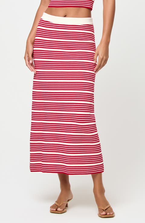 Ravello Stripe Rib Cover-Up Skirt