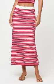LSPACE Ravello Stripe Rib Cover-Up Skirt