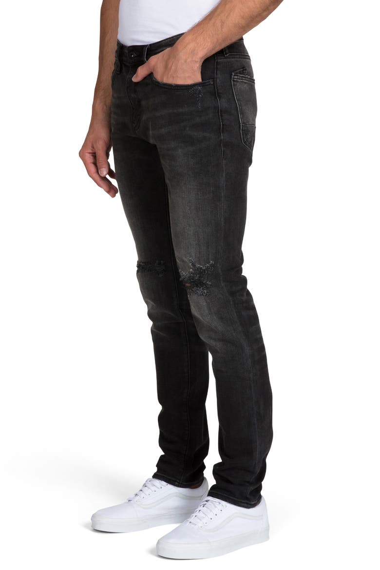 Le Sabre Ripped Slim Fit Jeans, Alternate, color, BLACK FADE