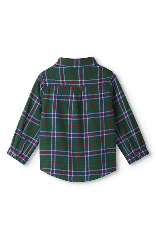 Hatley Holiday Plaid Cotton Flannel Button-down Shirt In Green
