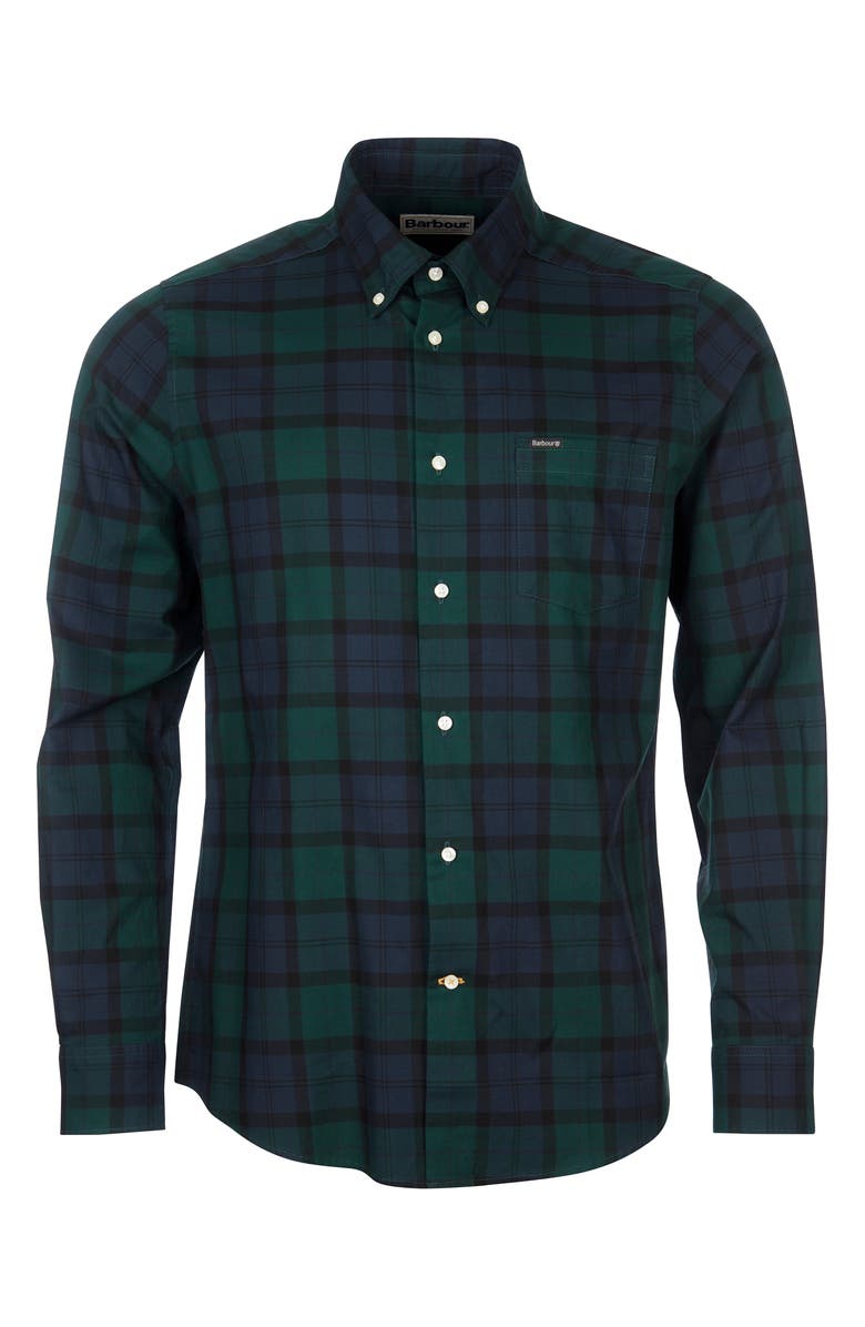 Barbour Wetherham Tailored Fit Plaid Flannel Button-Down Shirt, Alternate, color,