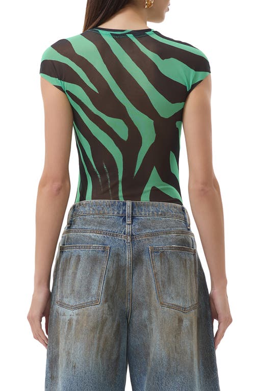 AFRM AFRM NINA PRINT CAP SLEEVE MESH TOP 