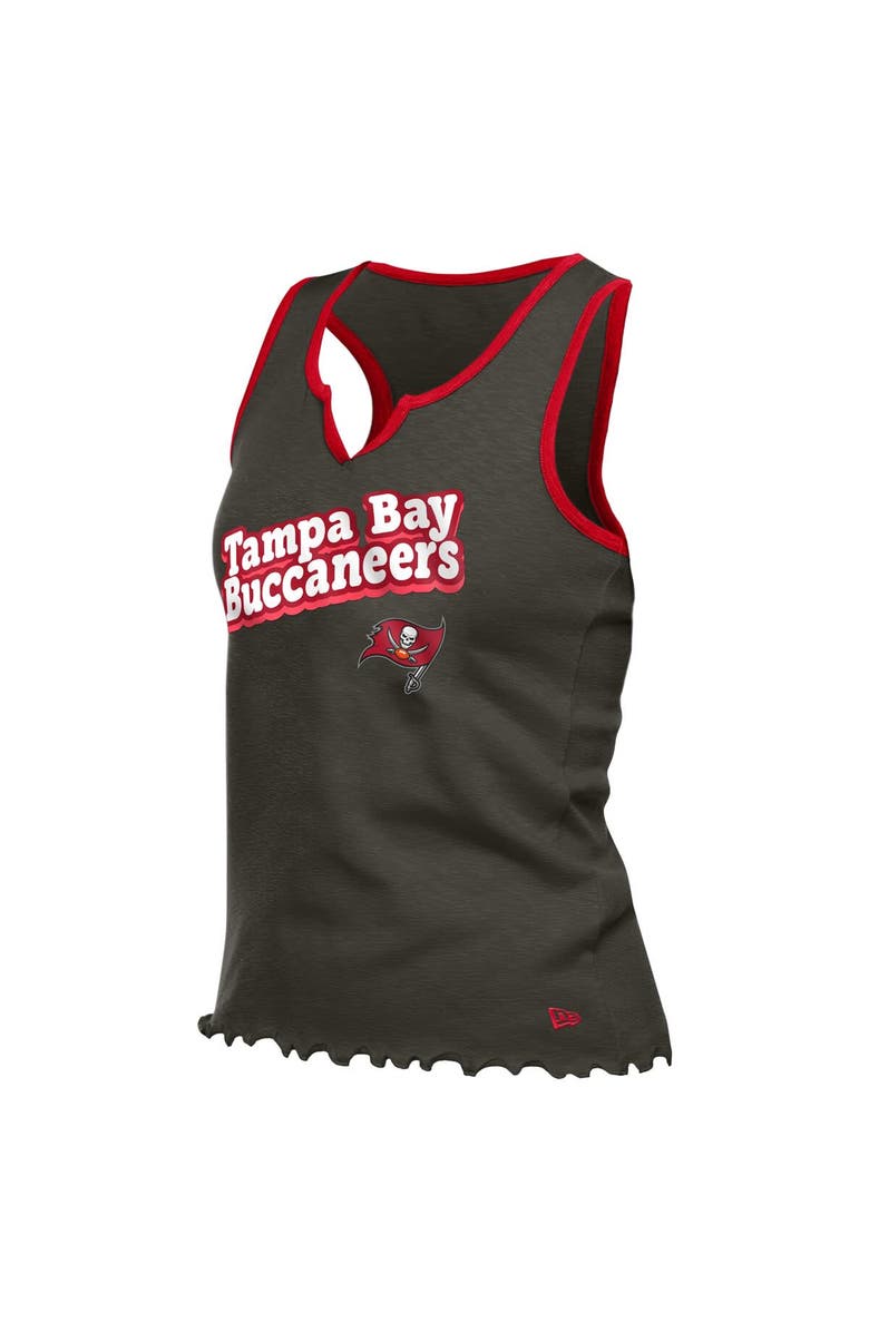 New Era Women's New Era  Pewter Tampa Bay Buccaneers Lettuce Hem Notch Neck Tri-Blend Tank Top, Alternate, color, 